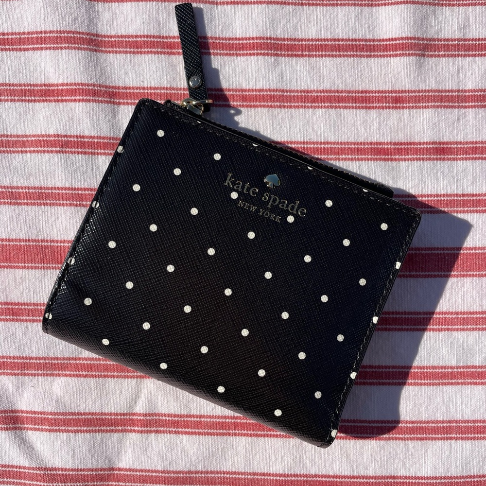 Kate Spade black-and-white polkadot small wallet